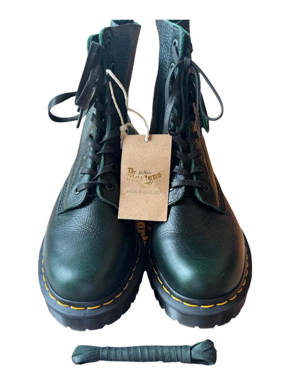 Rare Dr. Martens deep green 1460 Pascal Made in England Buckingham size 7 US - Picture 2 of 9
